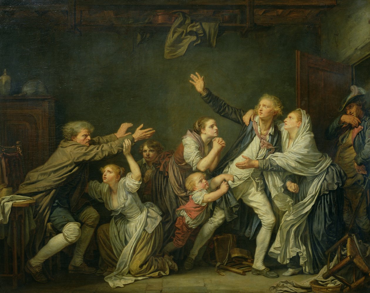 Faderens forbannelse eller den utakknemlige sønnen, 1777 av Jean Baptiste Greuze