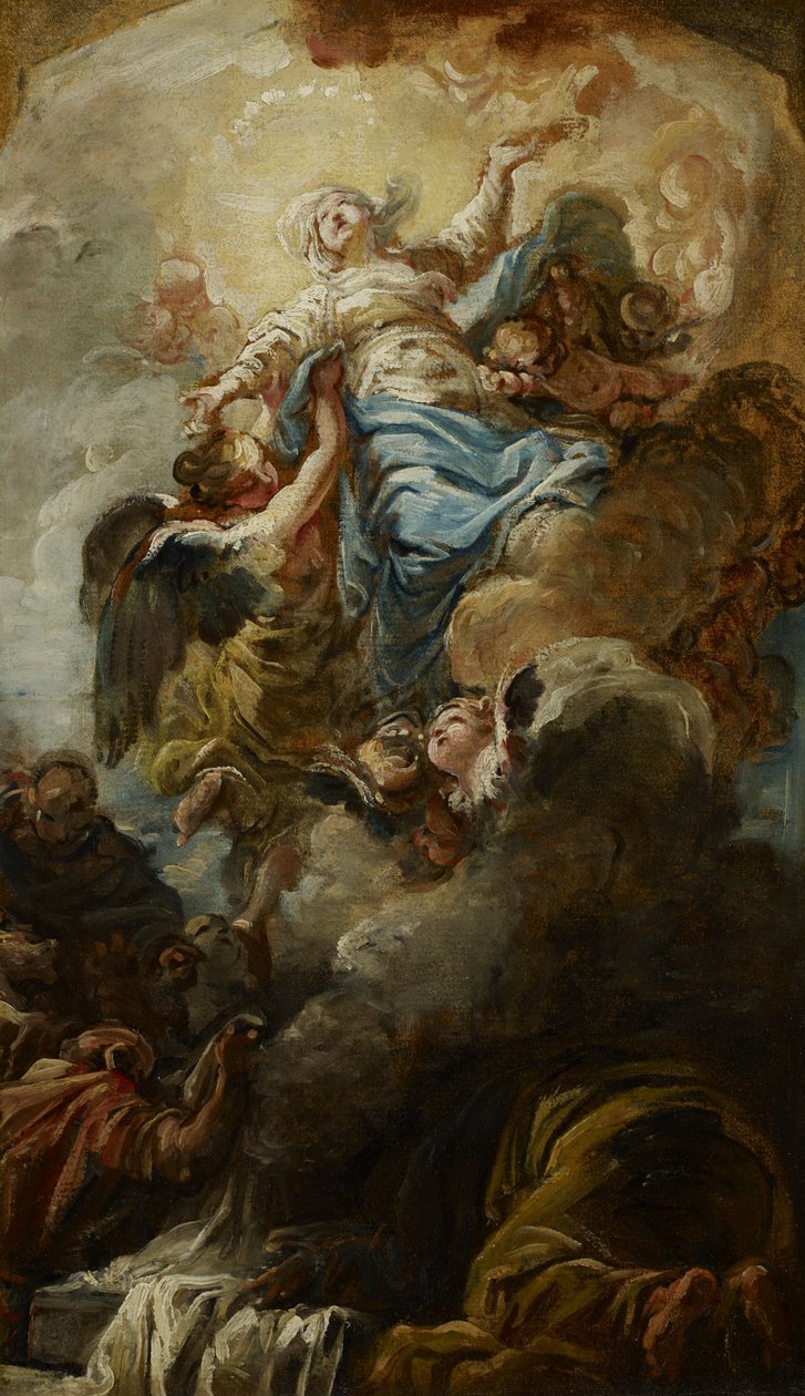 Studie for Jomfruens antagelse av Jean Baptiste Henri Deshays