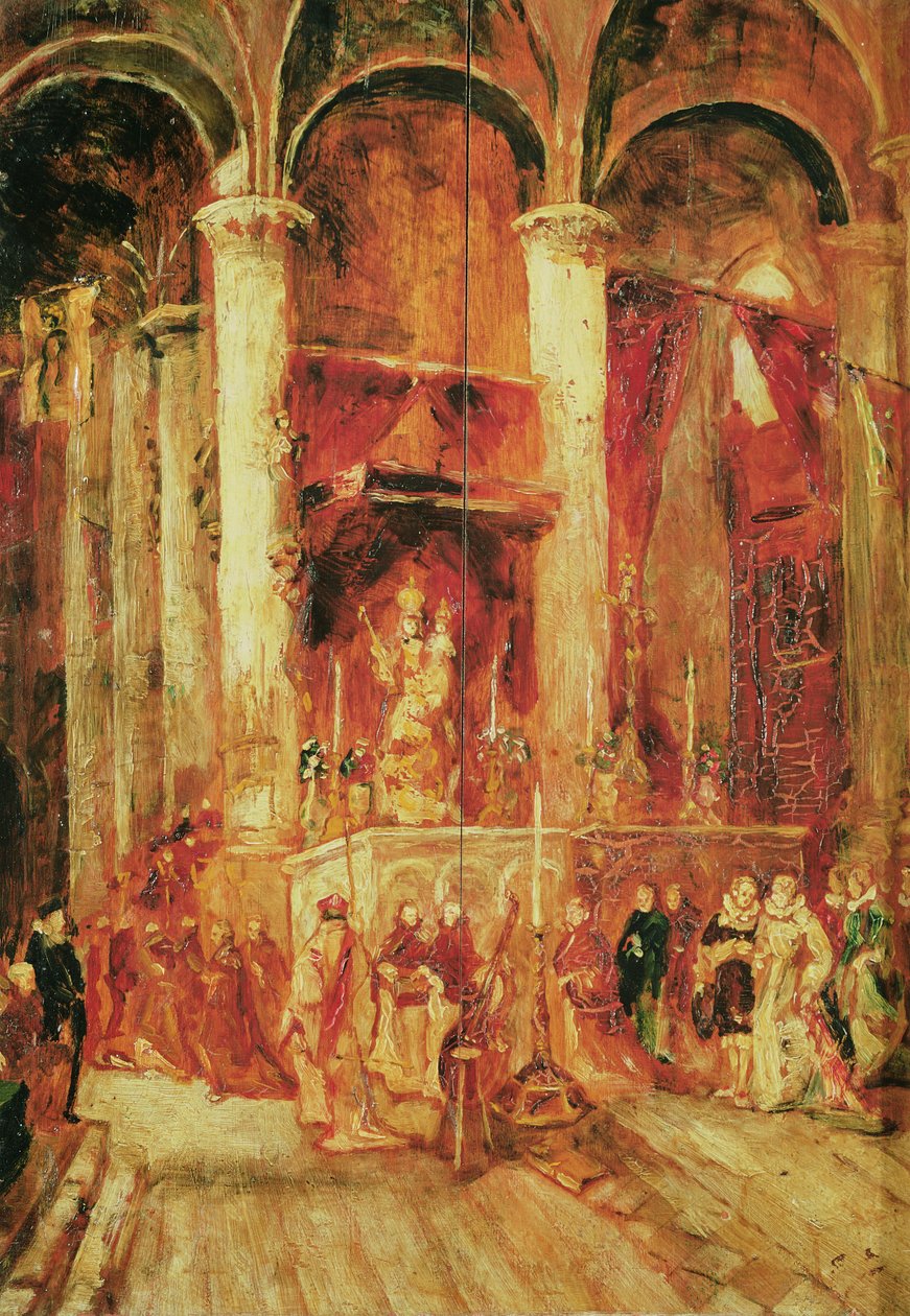 Prosesjon i en kirke av Jean Baptiste Isabey