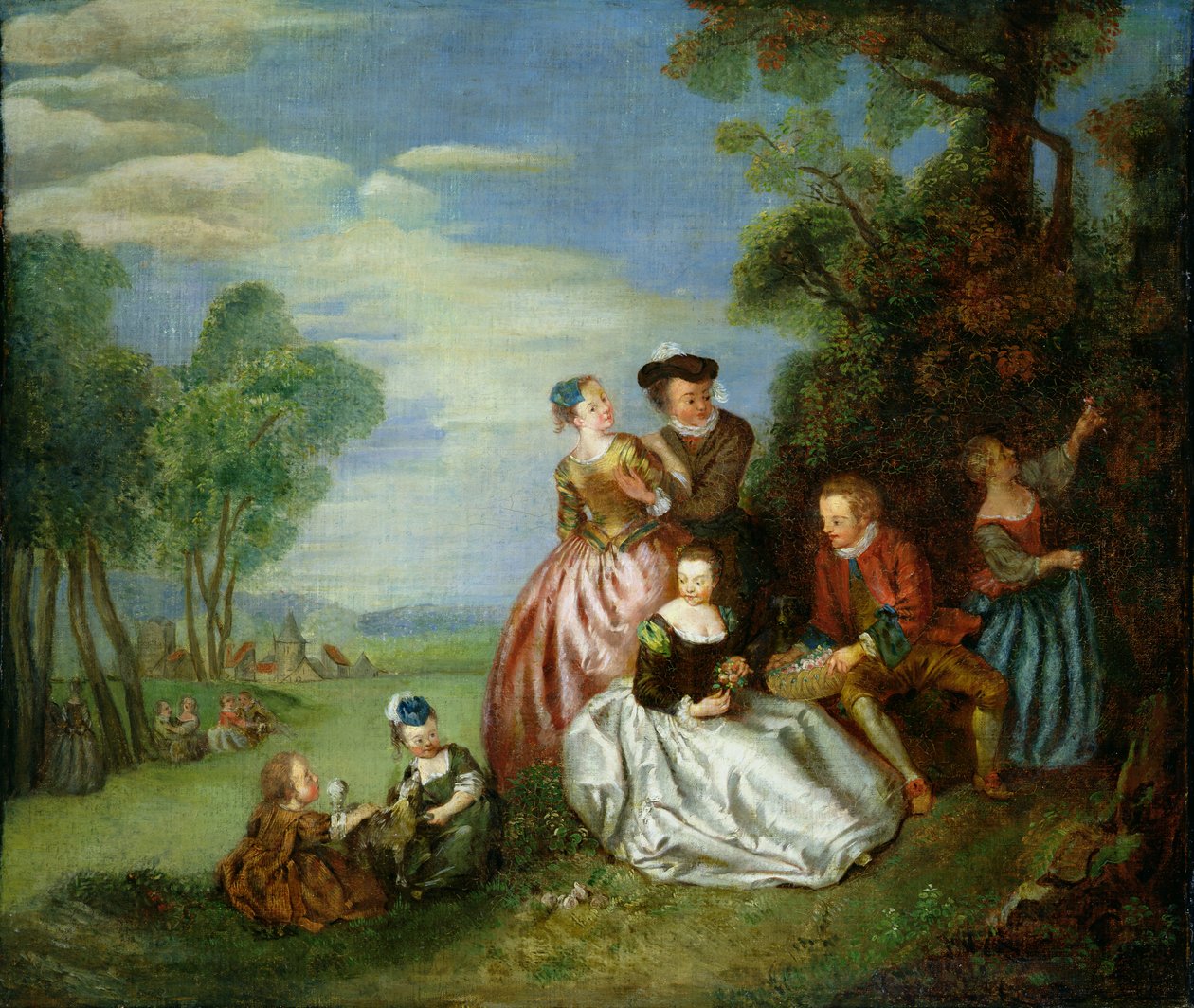 Samtale i en park av Jean Baptiste Joseph Pater