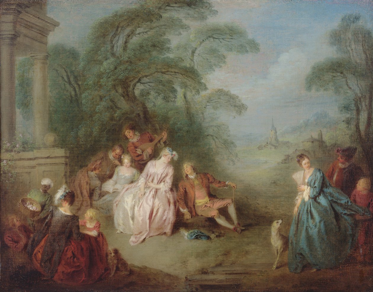 Samling i en park av Jean Baptiste Joseph Pater