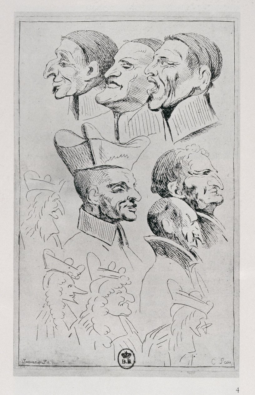 Figurer av jesuitter i karikatur, ca. 1762 av Jean Baptiste Jouvenet