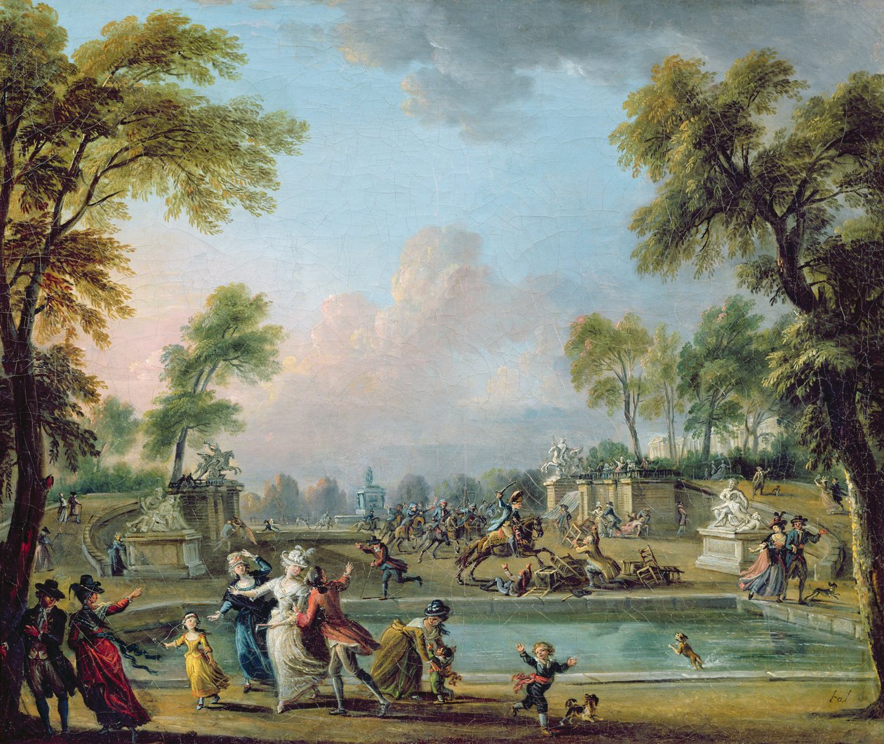 Anklagen om prinsen av Lambesc (1751-1825) i Tuileriehagen, 12. juli 1789 av Jean Baptiste Lallemand