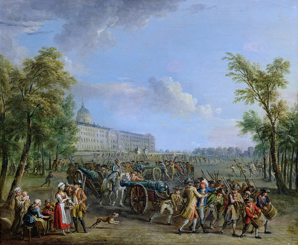 The Pillage of the Invalides, 14. juli 1789 av Jean Baptiste Lallemand