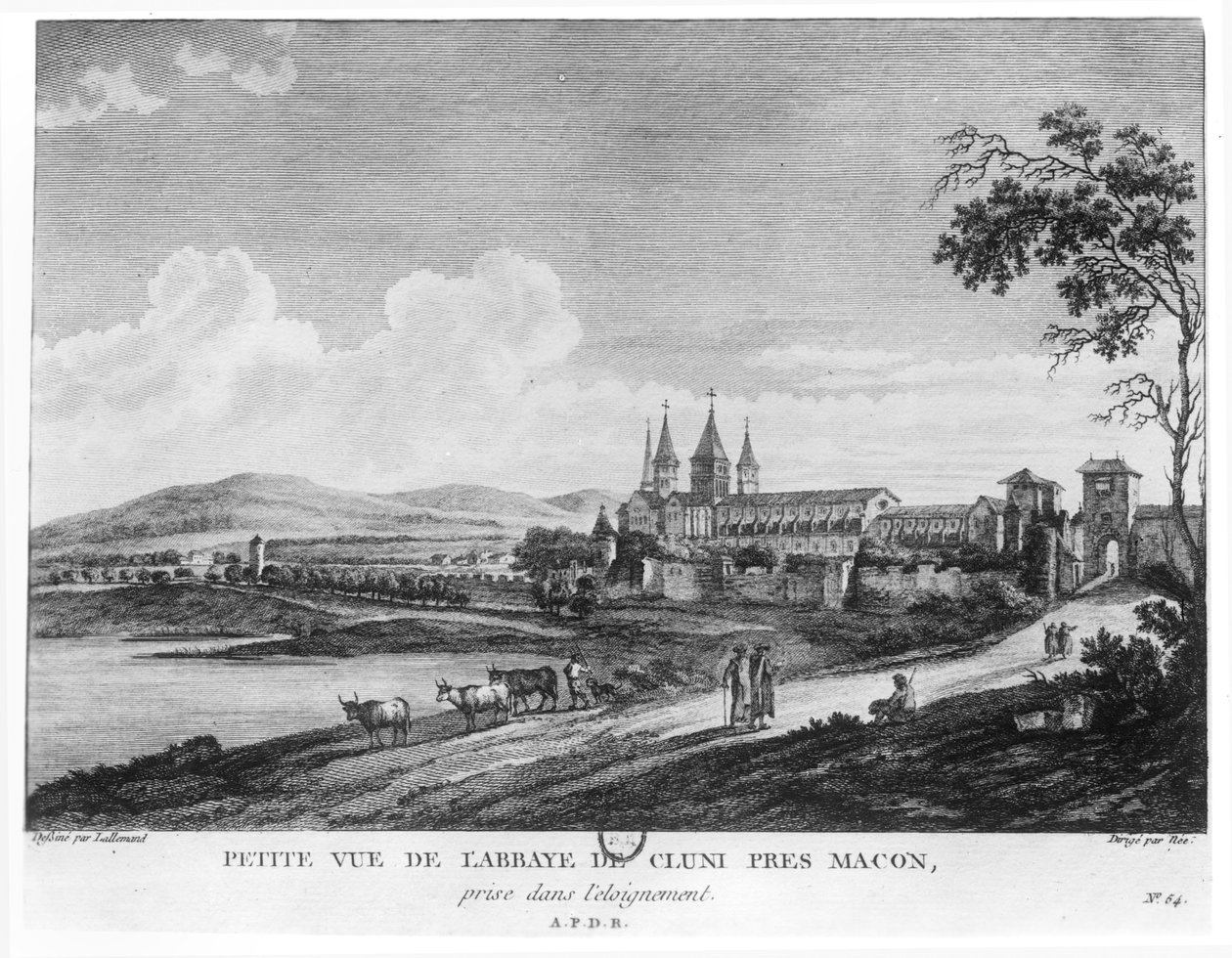 Utsikt over Cluny Abbey, fra 