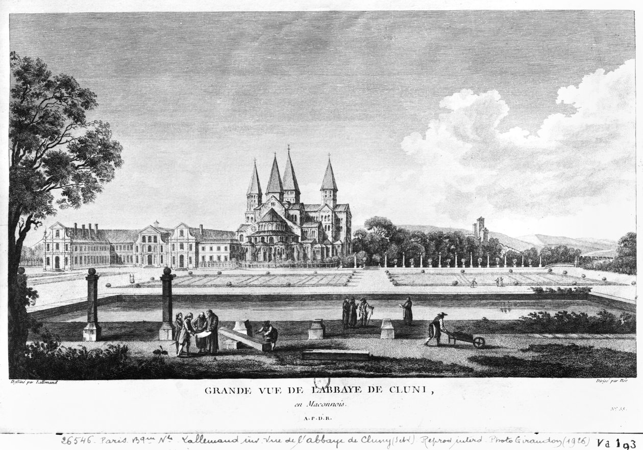 Utsikt over Cluny Abbey, fra 