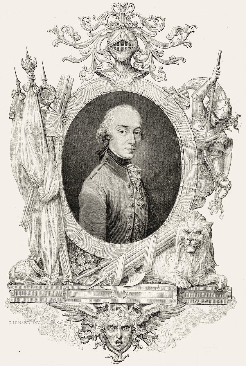 Portrett av Charles Edward Stuart (1720-88) den unge pretender, gravert av Stephane Pannemaker (1847-1930) av Jean Baptiste Lienard