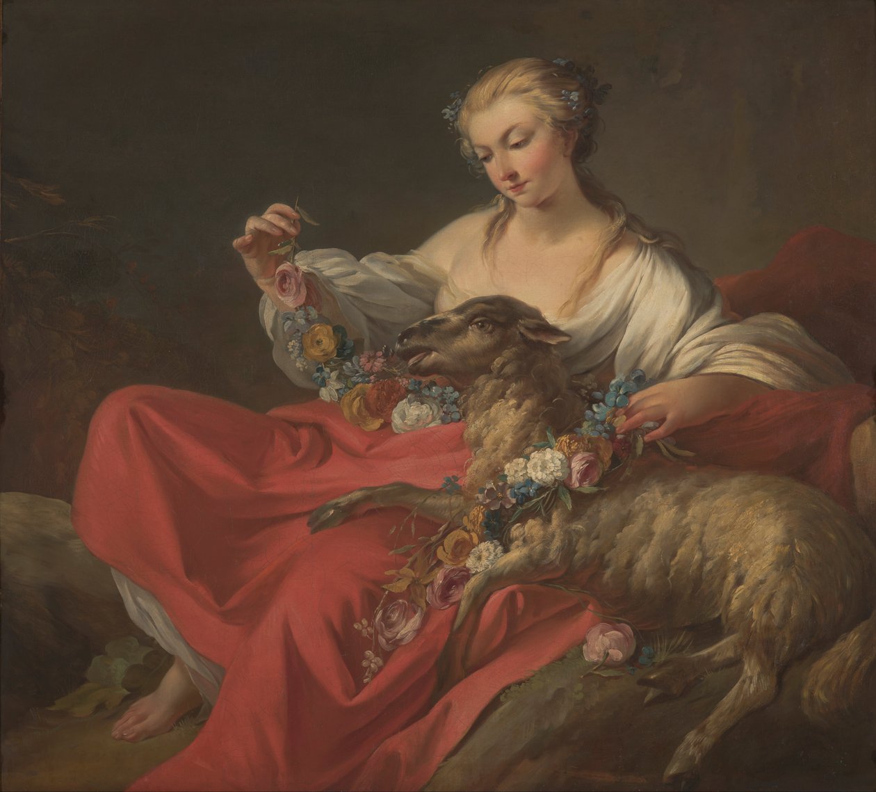 The Favorite Lamb (Le Mouton Favori) av Jean Baptiste Marie Pierre