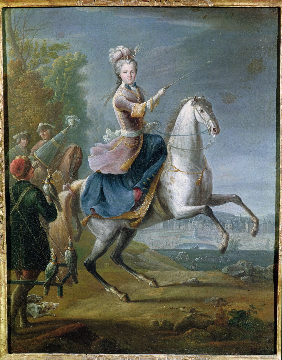 Ridesportrett av Maria Leszczynska (1703-68) av Jean Baptiste Martin
