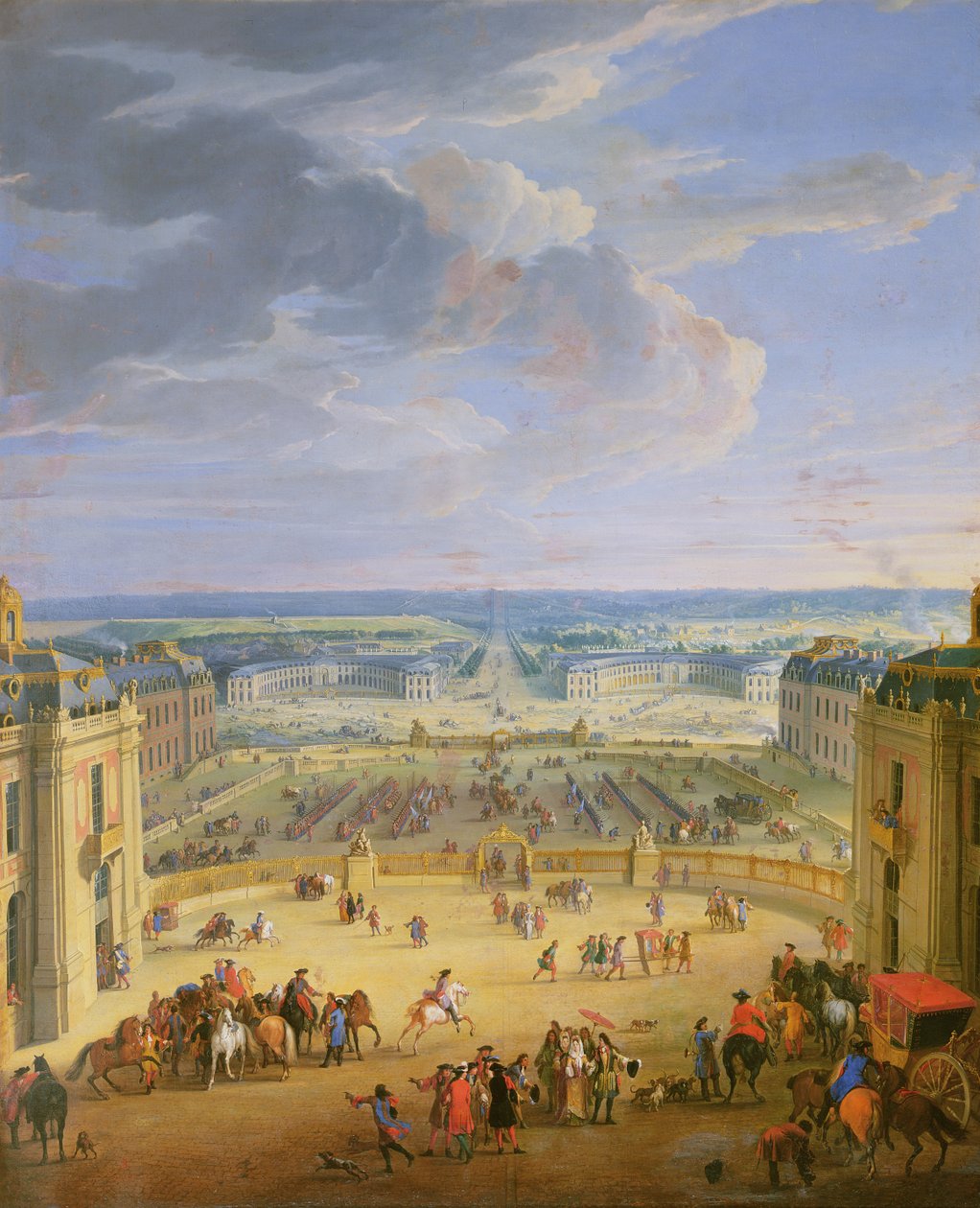 Perspektivutsikt fra Chateau de Versailles på Place d