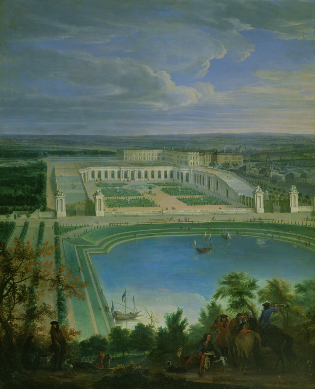 Orangeriet og slottet i Versailles, 1696 av Jean Baptiste Martin