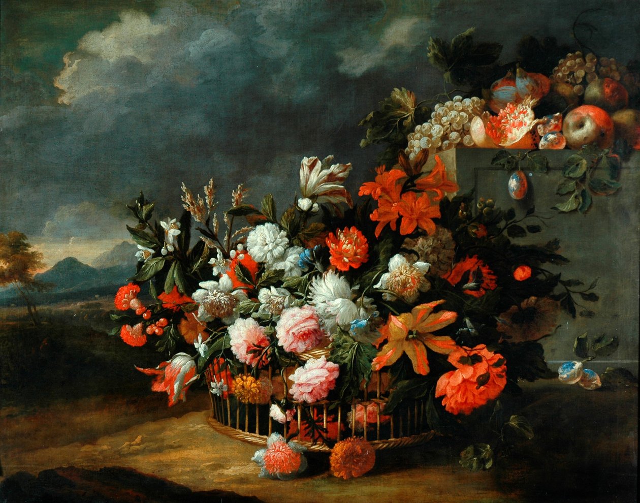 Kurv med blomster av Jean Baptiste Monnoyer