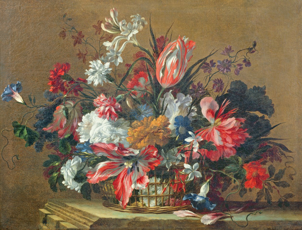 Kurv med blomster av Jean-Baptiste Monnoyer