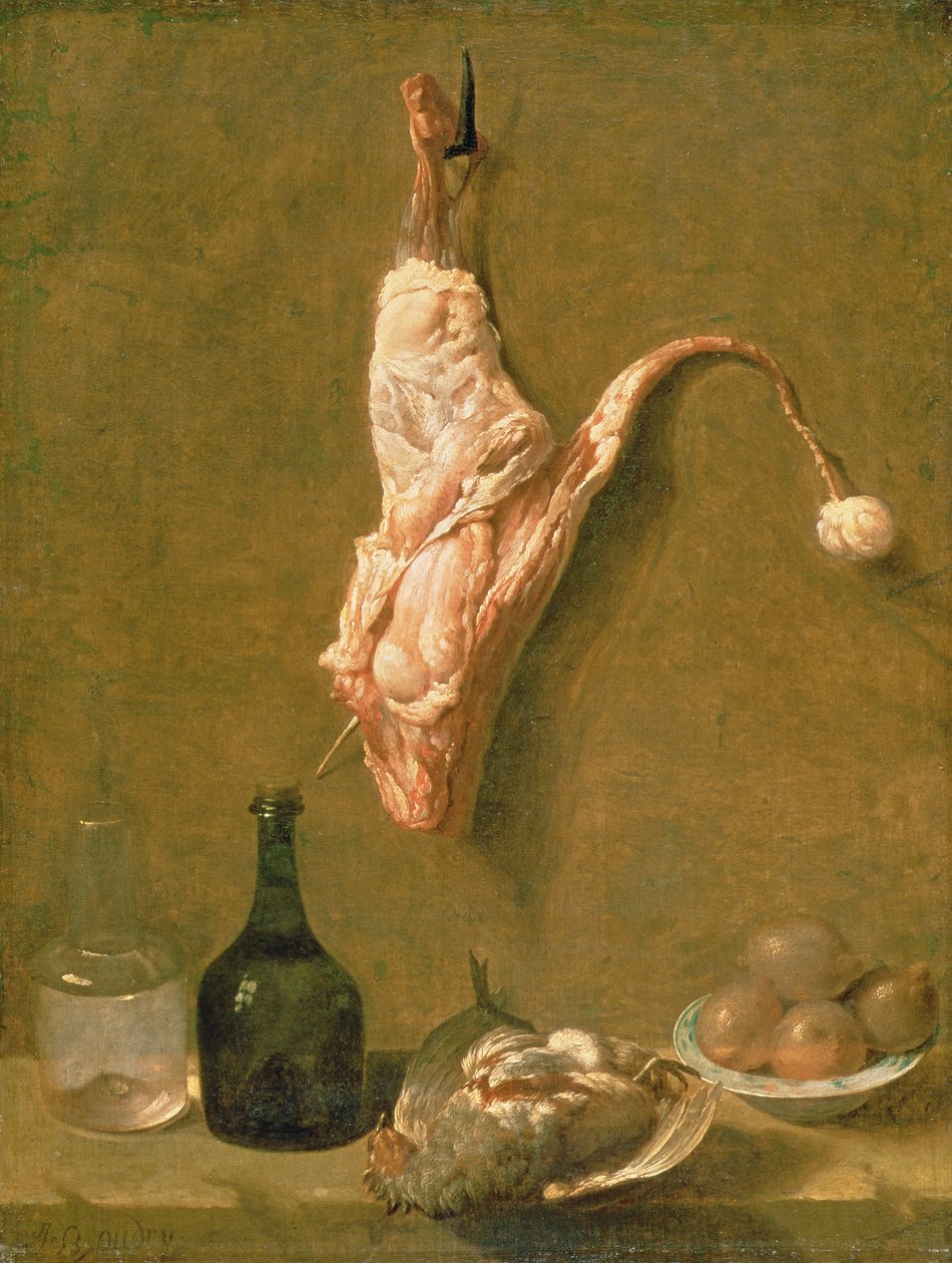 Stilleben med kalvelegg av Jean Baptiste Oudry