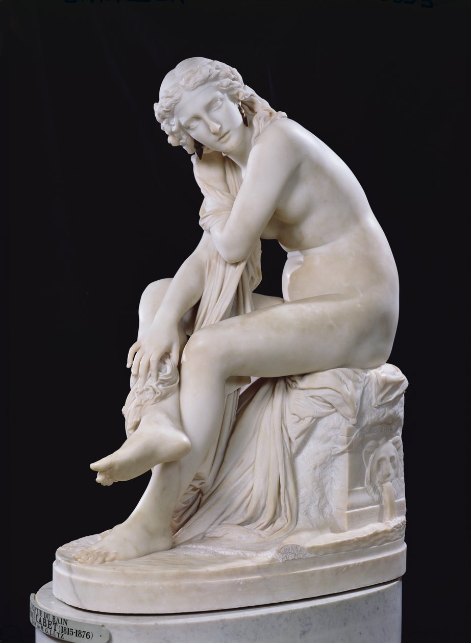 Ut av badet (marmor) av Jean Baptiste Paul Cabet