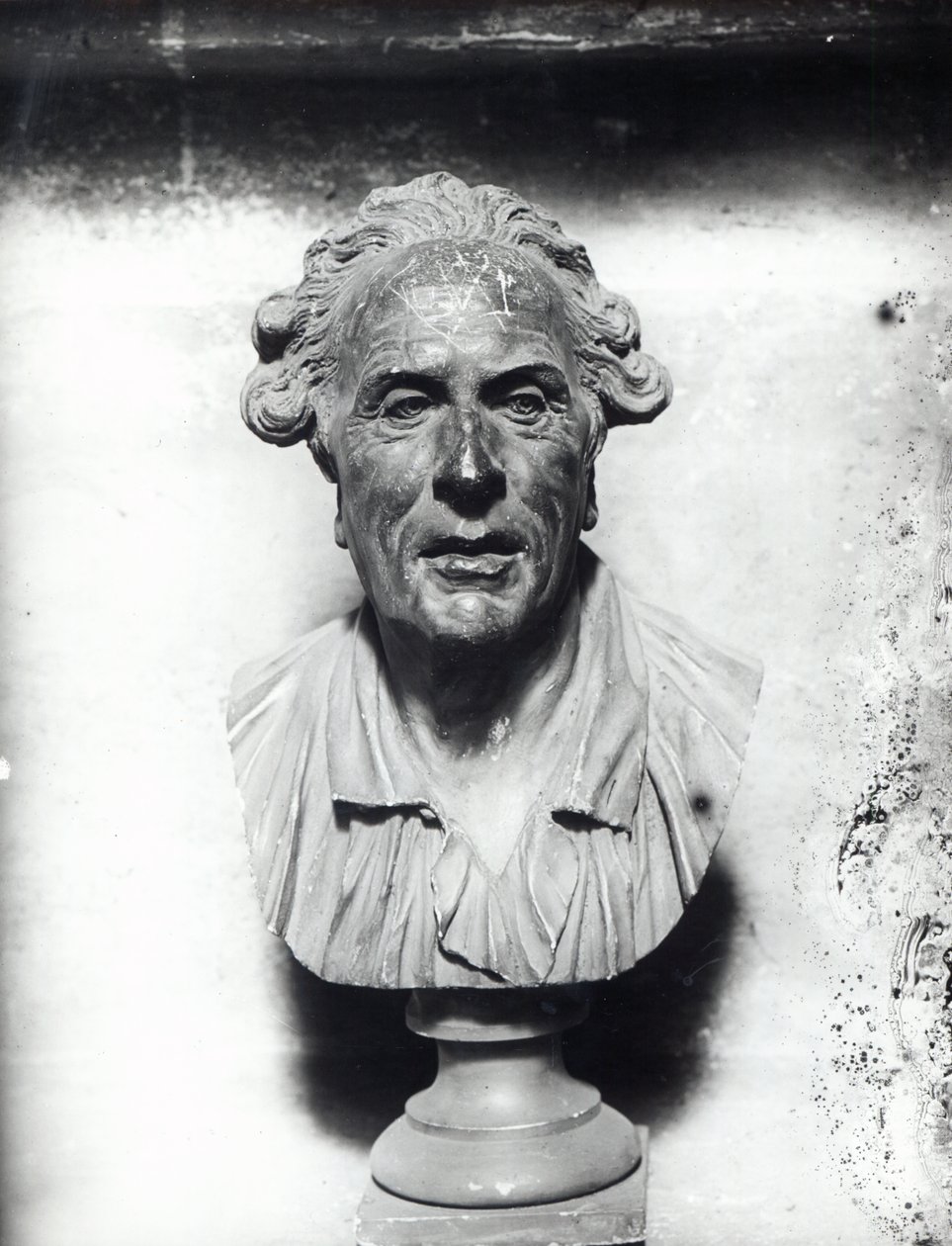 Selvportrett (gips) av Jean Baptiste Pigalle