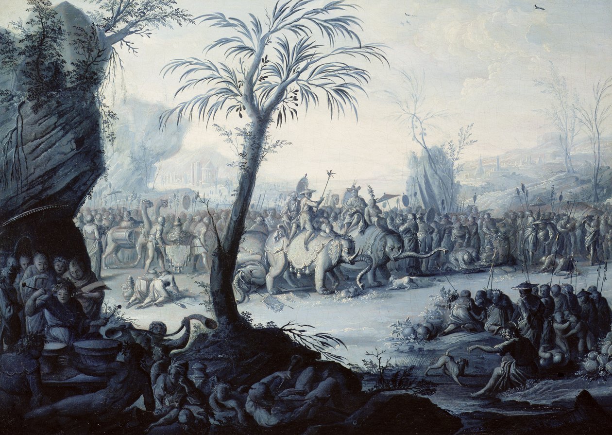 Chinoiserie Landskap med figurer og dyr av Jean Baptiste Pillement