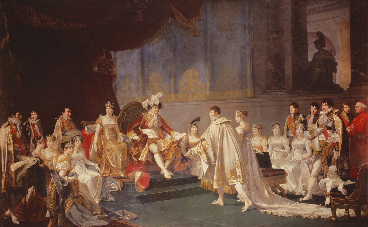 Forlovelsen til prins Jerome Bonaparte og prinsesse Catharina Frederica av Wuerttemberg, i Paris, 22. august 1807 av Jean Baptiste Regnault