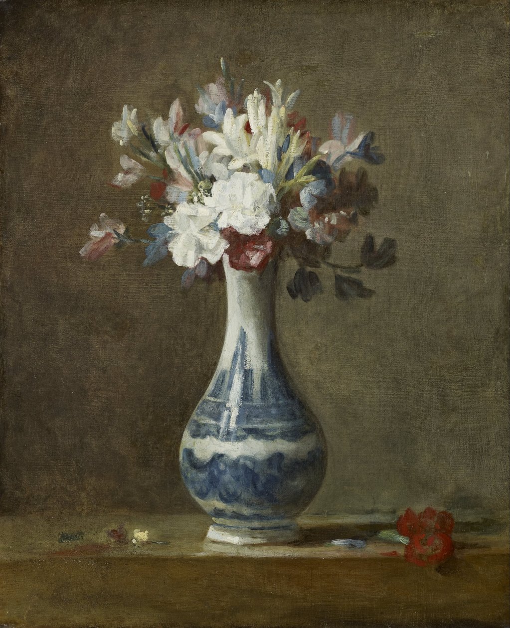 En vase med blomster av Jean Baptiste Simeon Chardin