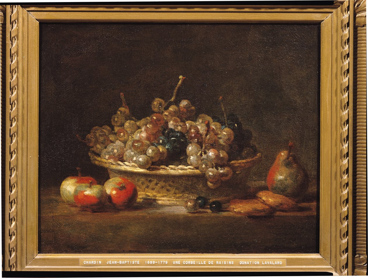 Kurv med druer, 1765 av Jean Baptiste Simeon Chardin