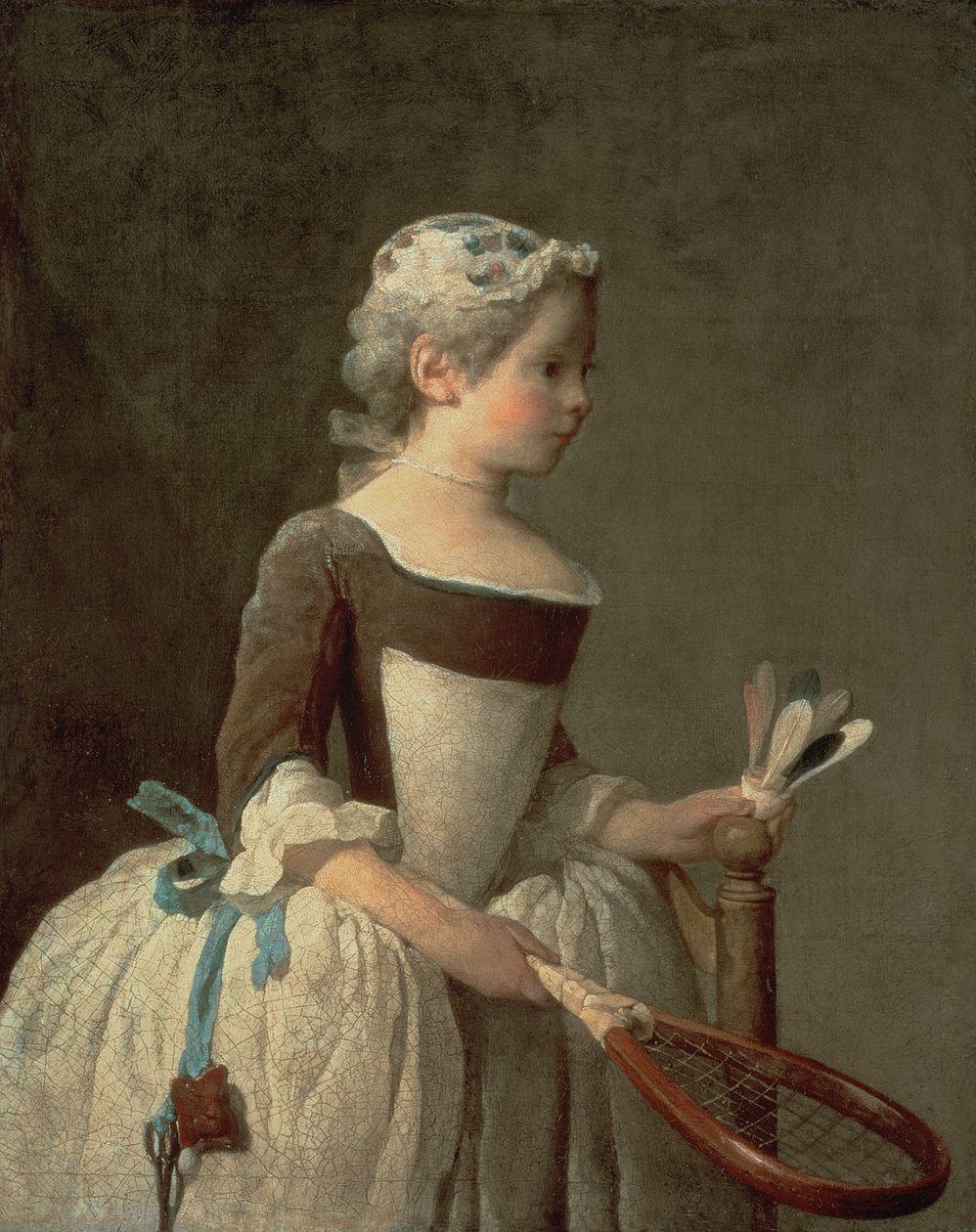 Jente med Racket og Shuttlecock av Jean Baptiste Simeon Chardin