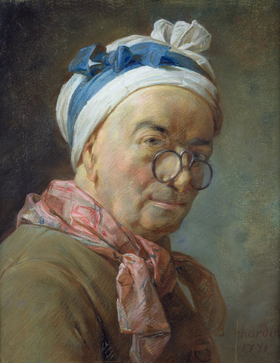 Selvportrett med briller, 1771 (pastell på papir) av Jean Baptiste Simeon Chardin