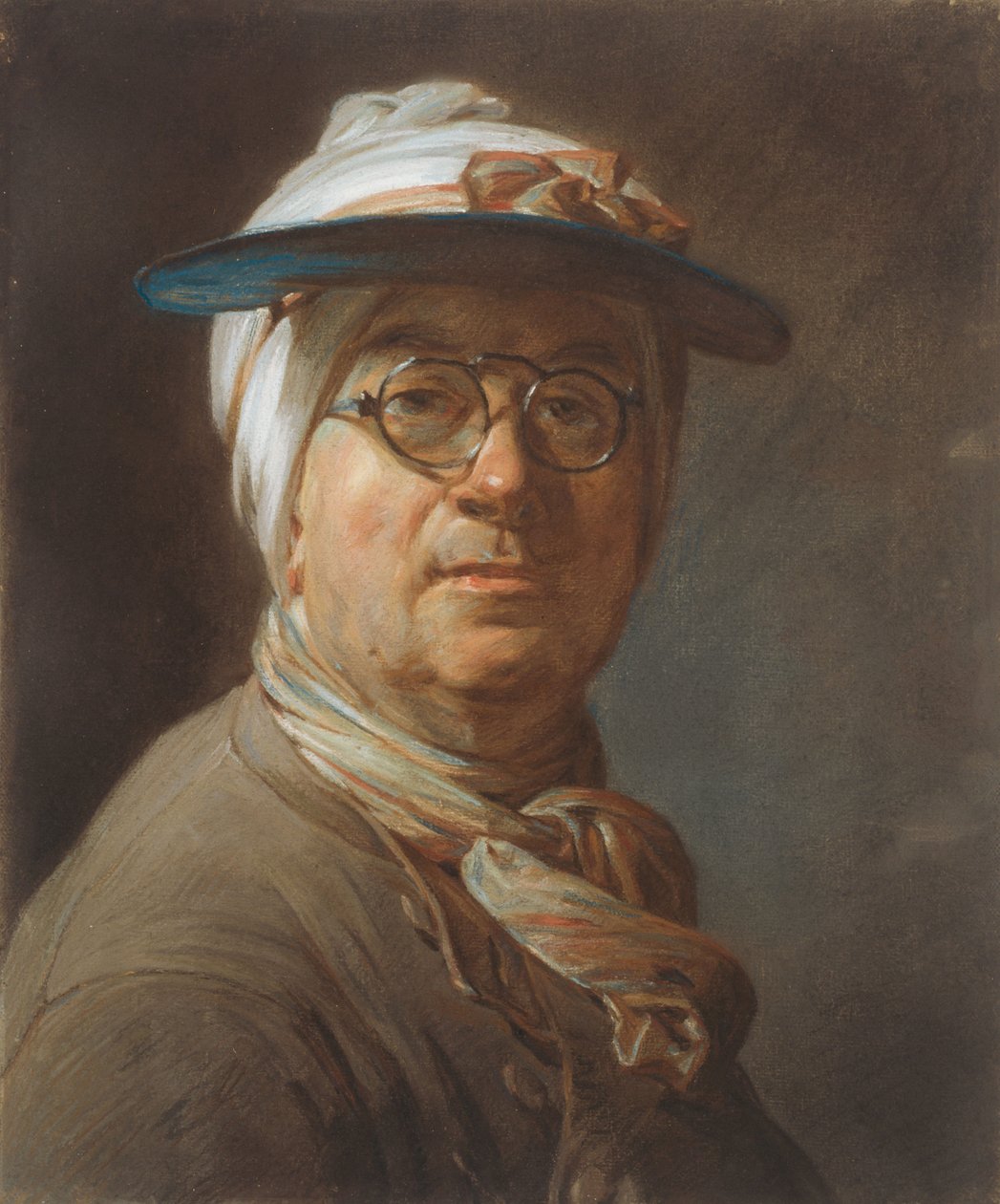 Selvportrett med visir av Jean Baptiste Simeon Chardin