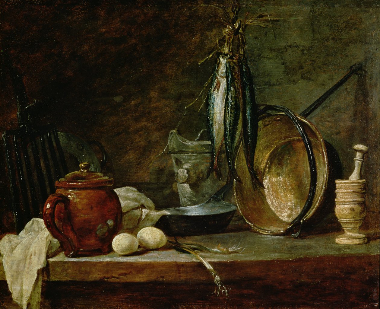 Stilleben: Fast Day Menu, 1731 (olje på kobber) av Jean Baptiste Simeon Chardin