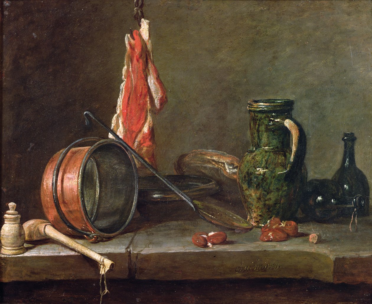 Stilleben: Festdagsmeny, 1731 (olje på kobber) av Jean Baptiste Simeon Chardin