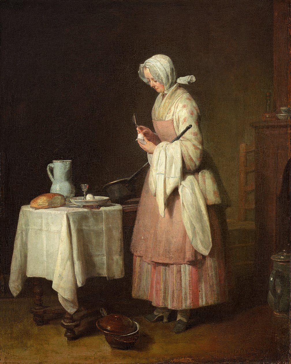 Den oppmerksomme sykepleieren, 1747 av Jean Baptiste Simeon Chardin