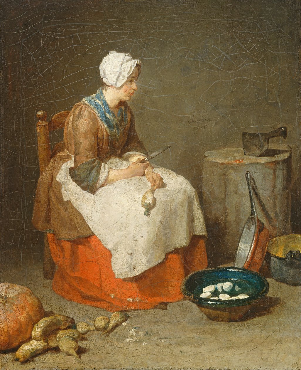 The Kitchen Maid, 1738 av Jean Baptiste Simeon Chardin