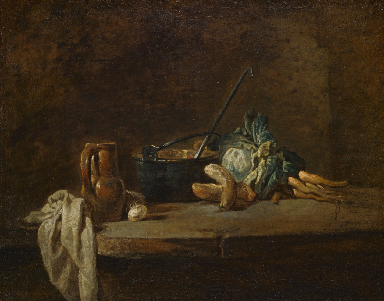 Grønnsaker til suppen av Jean Baptiste Simeon Chardin