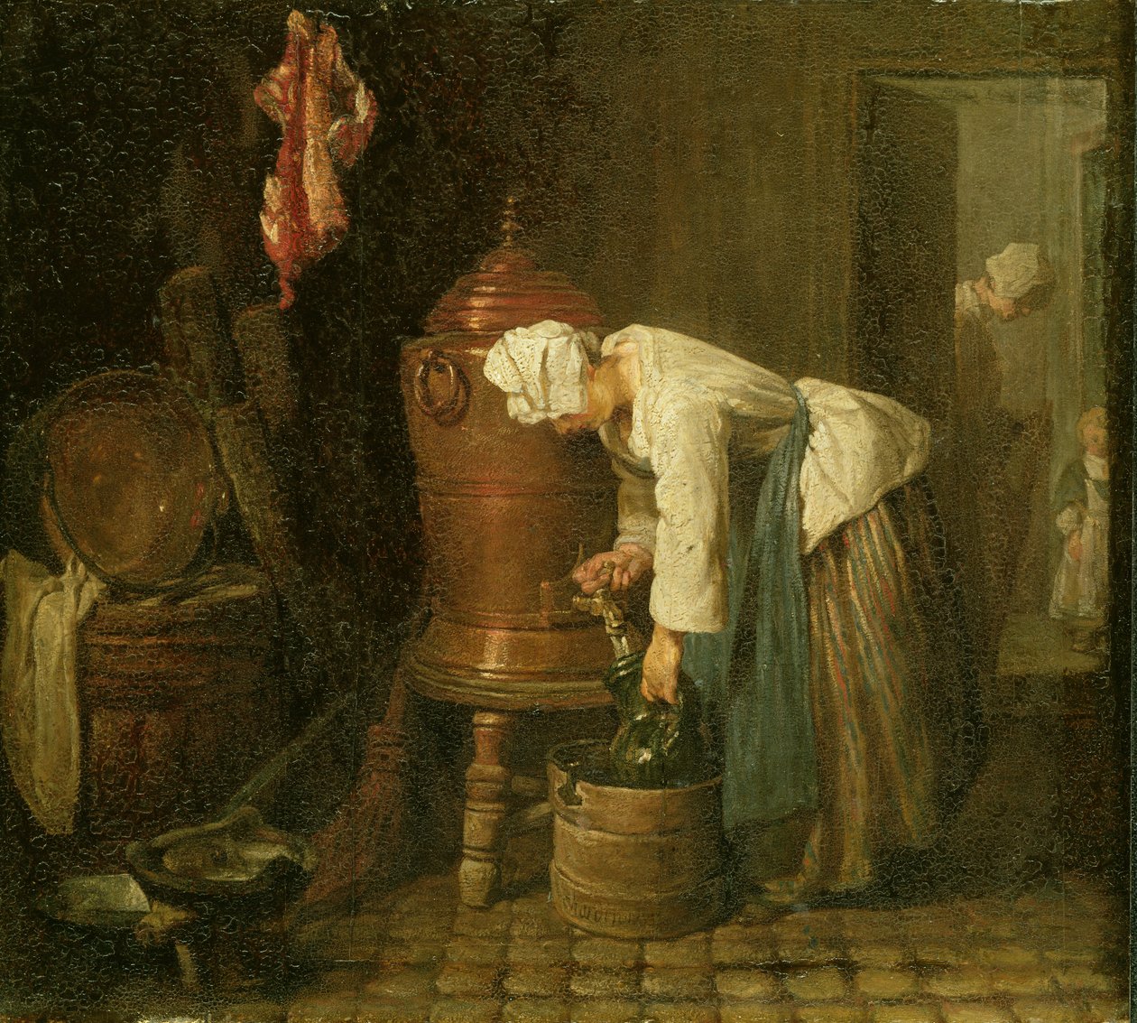 Kvinne som henter vann fra en urne, 1733 av Jean Baptiste Simeon Chardin