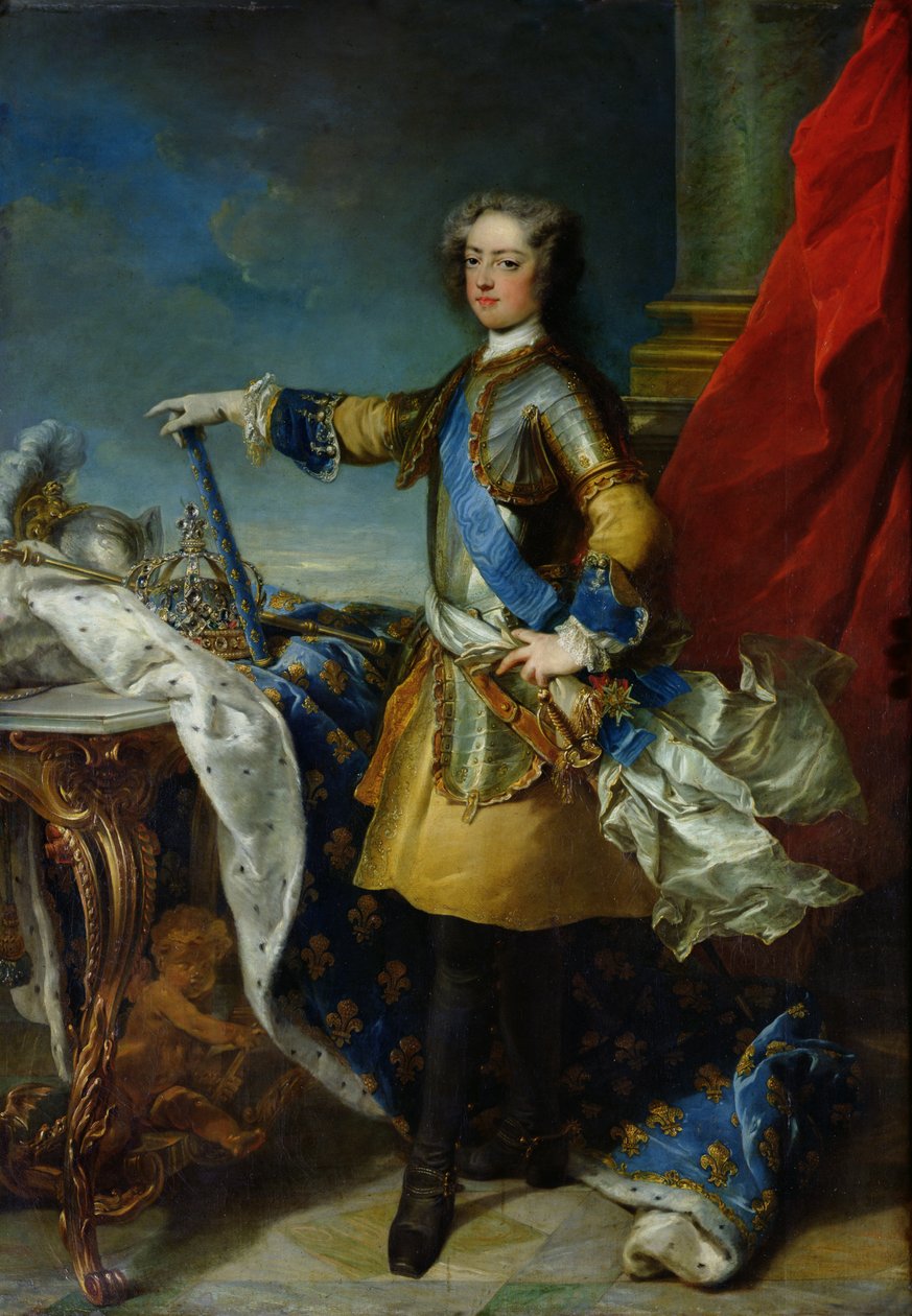 Portrett av Ludvig XV (1710-74) konge av Frankrike, ca. 1727 av Jean Baptiste van Loo