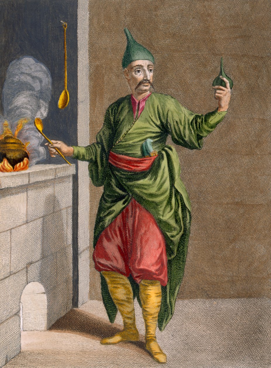 Ast-Chi, sultanens kokk, ca. 1708 av Jean Baptiste Vanmour