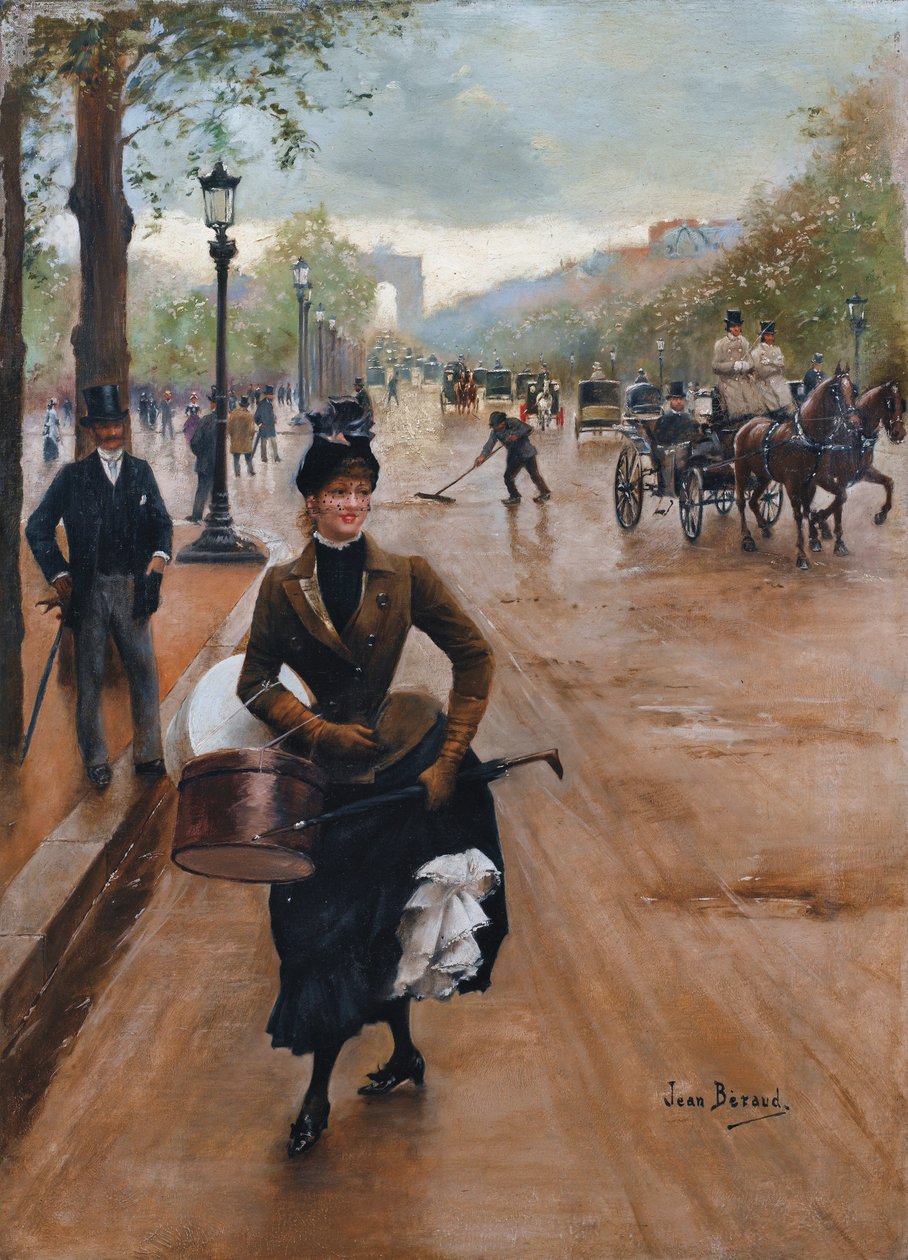 Milliner på Champs Elysees av Jean Beraud