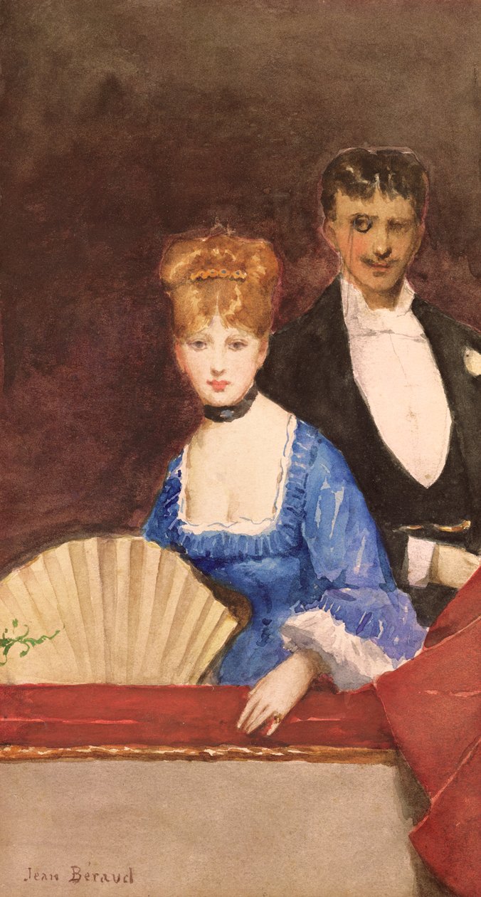 Dame med vifte av Jean Beraud