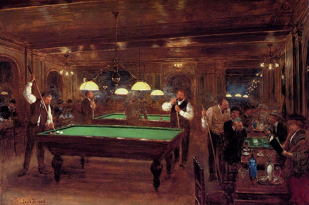 Biljard eller snooker av Jean Beraud