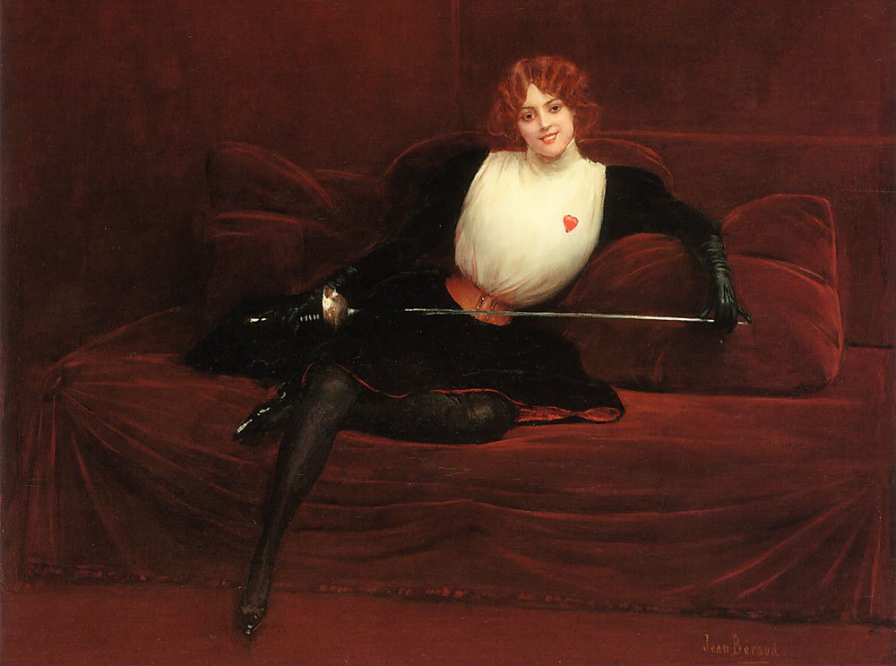 Lescrimeuse Sverdkvinnen av Jean Beraud