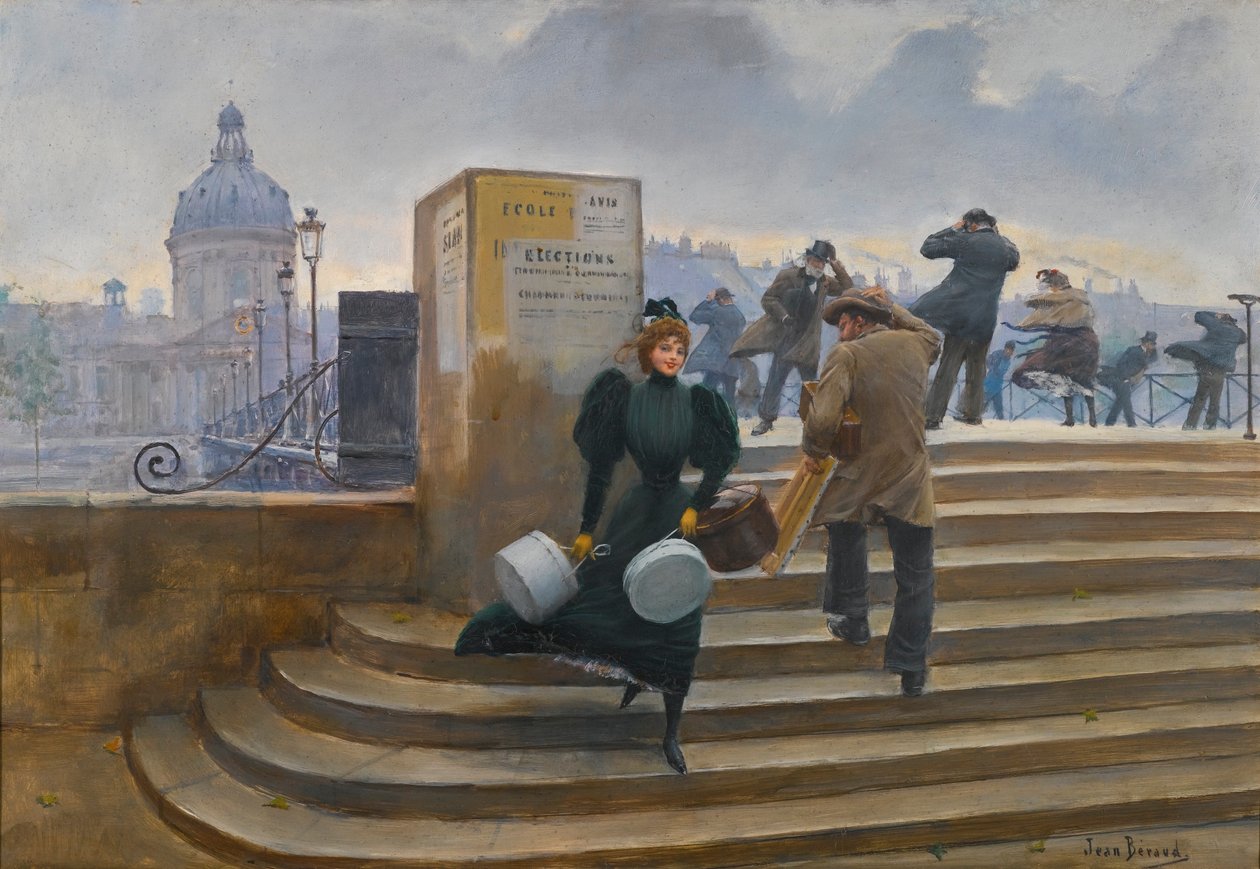 Milliner på Pont des Arts av Jean Beraud