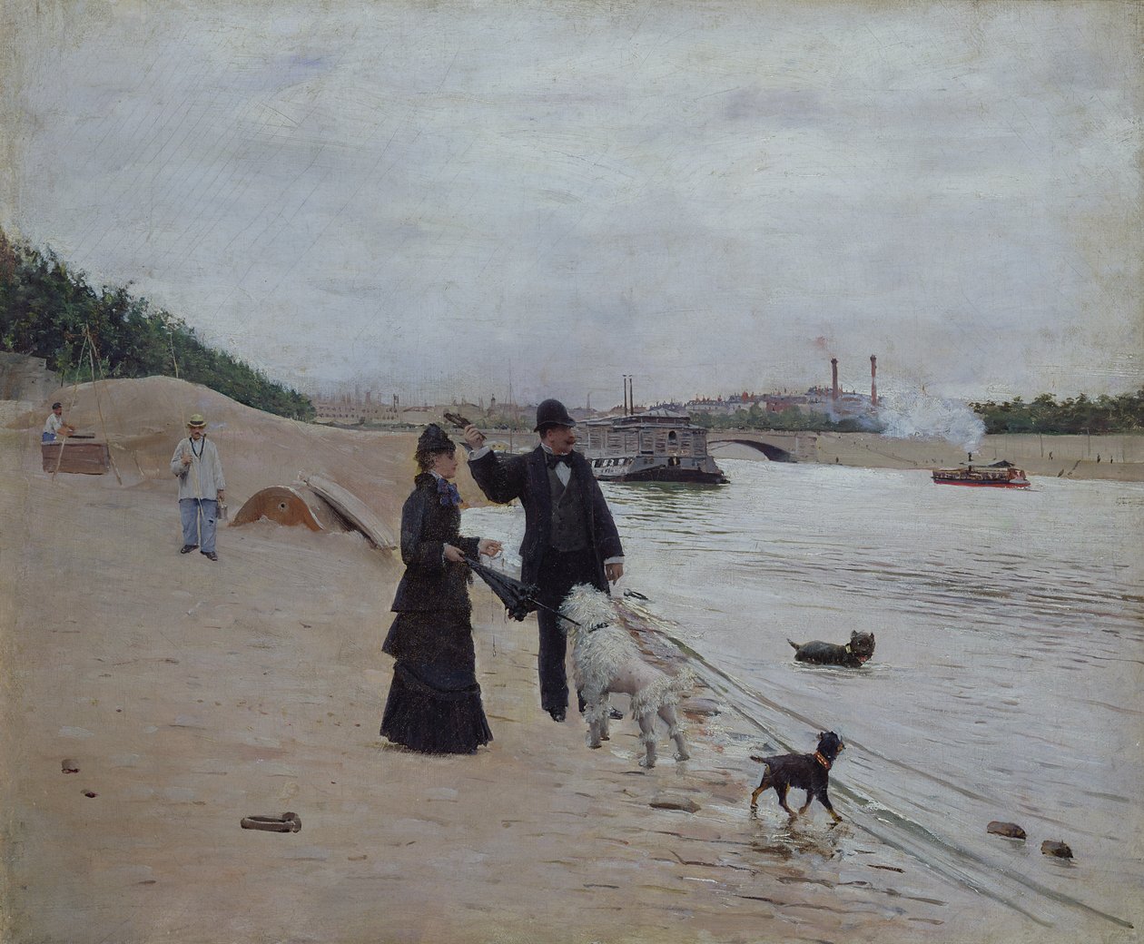 The Banks of the Seine, ca. 1880 av Jean Beraud