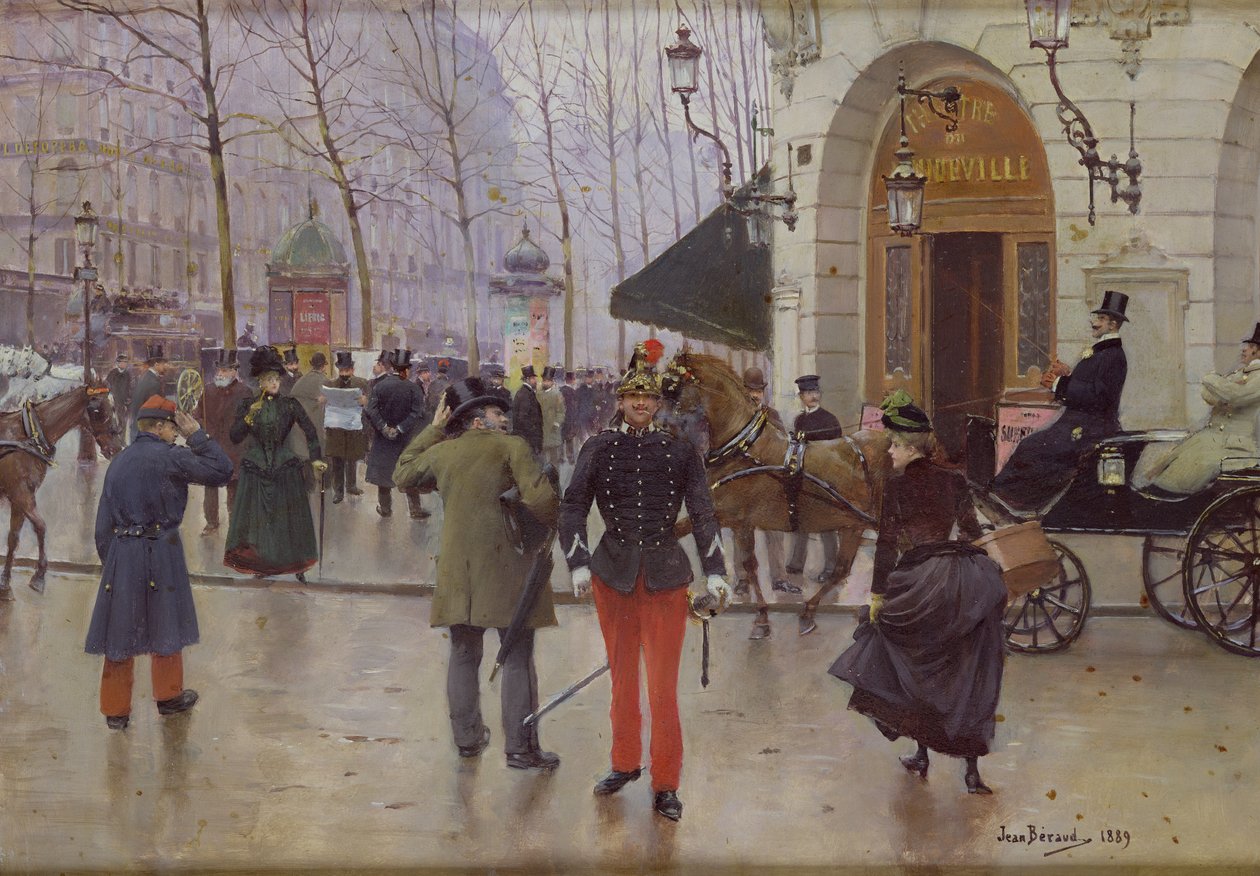 Boulevard des Capucines og Vaudeville Theatre, 1889 av Jean Beraud