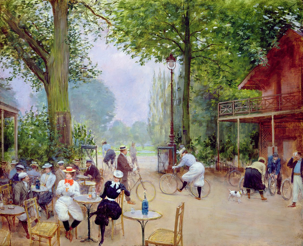 Chalet du Cycle i Bois de Boulogne, ca. 1900 av Jean Beraud