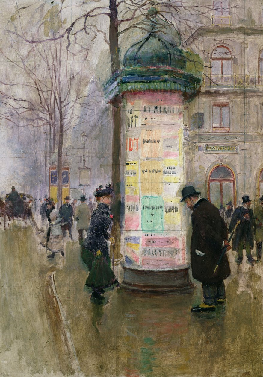 Colonne Morris, ca. 1885 av Jean Beraud