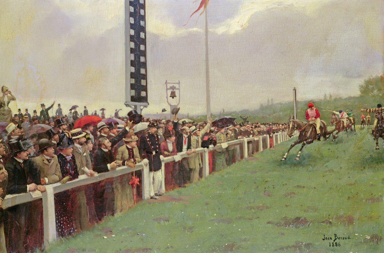Kurset på Longchamps, 1886 av Jean Beraud