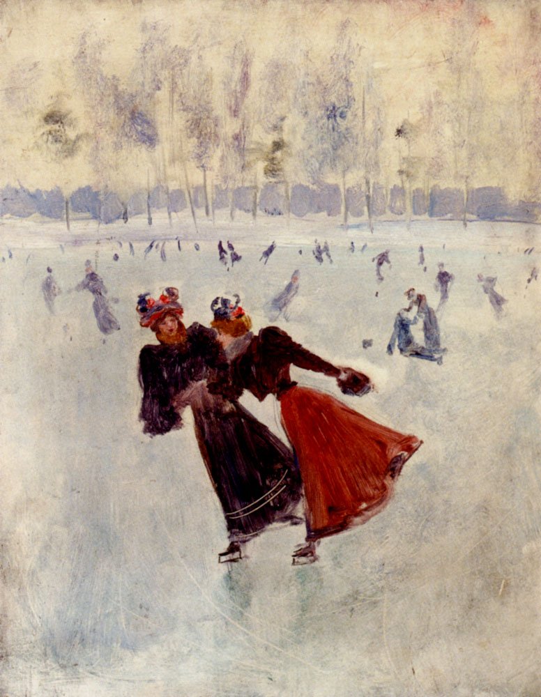 Kvinner på skøyter av Jean Beraud