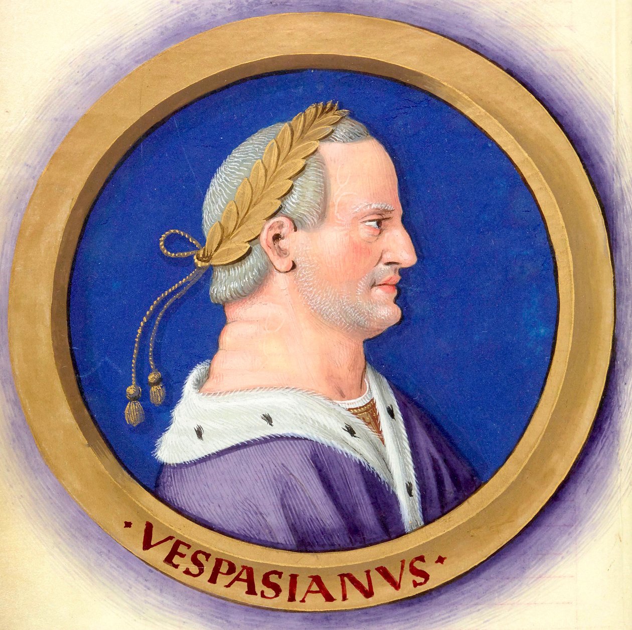Beskrivelse av de tolv Cæsarene med sine figurer 10-Vespasian av Jean Bourdichon