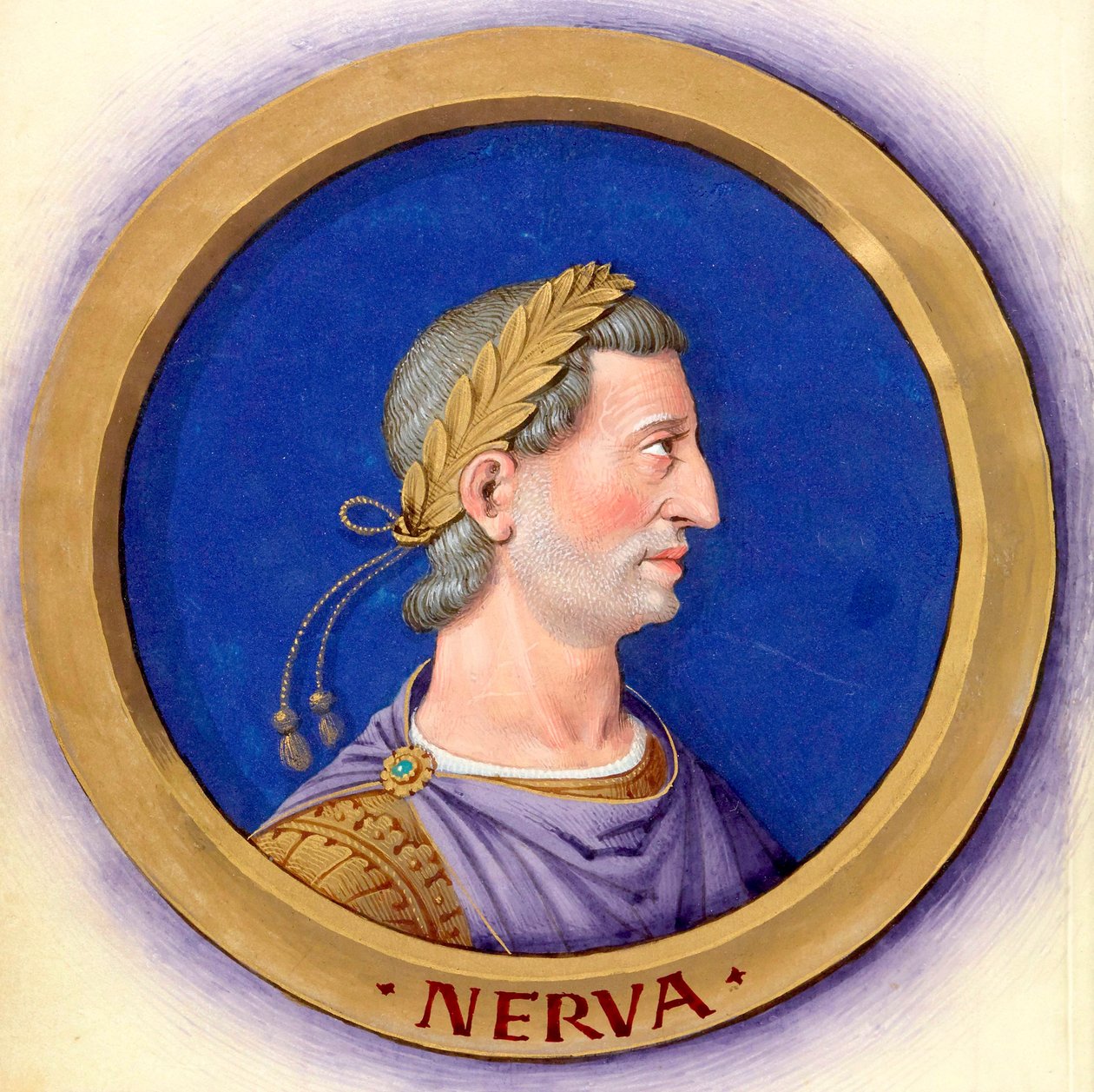 Beskrivelse av de tolv Cæsarene med deres figurer 13-Nerva av Jean Bourdichon