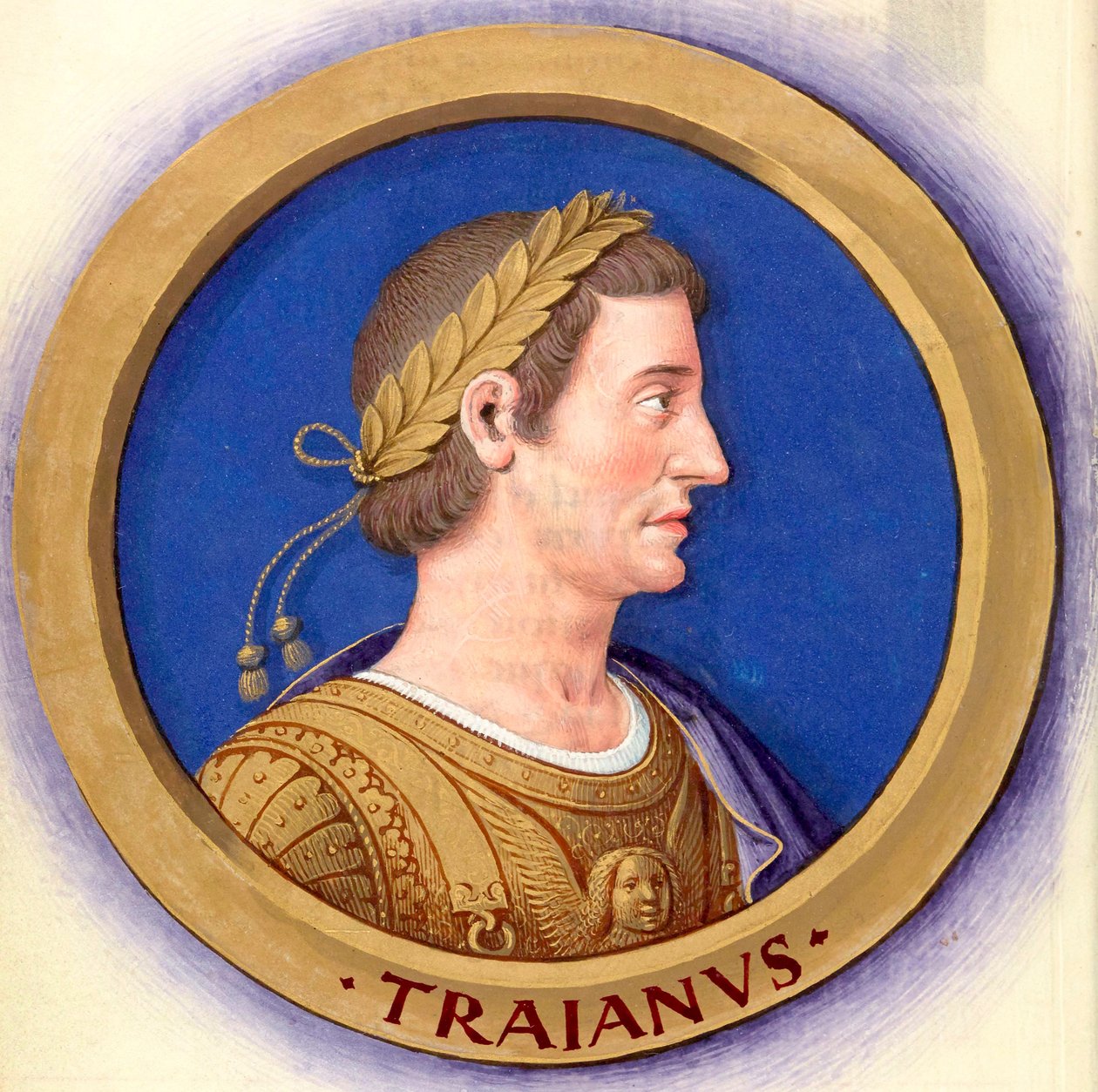 Beskrivelse av de tolv Cæsarene med deres figurer 14-Trajan av Jean Bourdichon