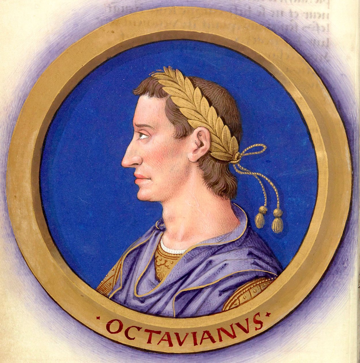 Beskrivelse av de tolv Cæsarene med deres figurer 2-Augustus av Jean Bourdichon
